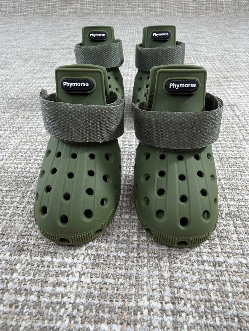 Olive green Phymorse Dog Shoes for Hot Pavement - Blue Box